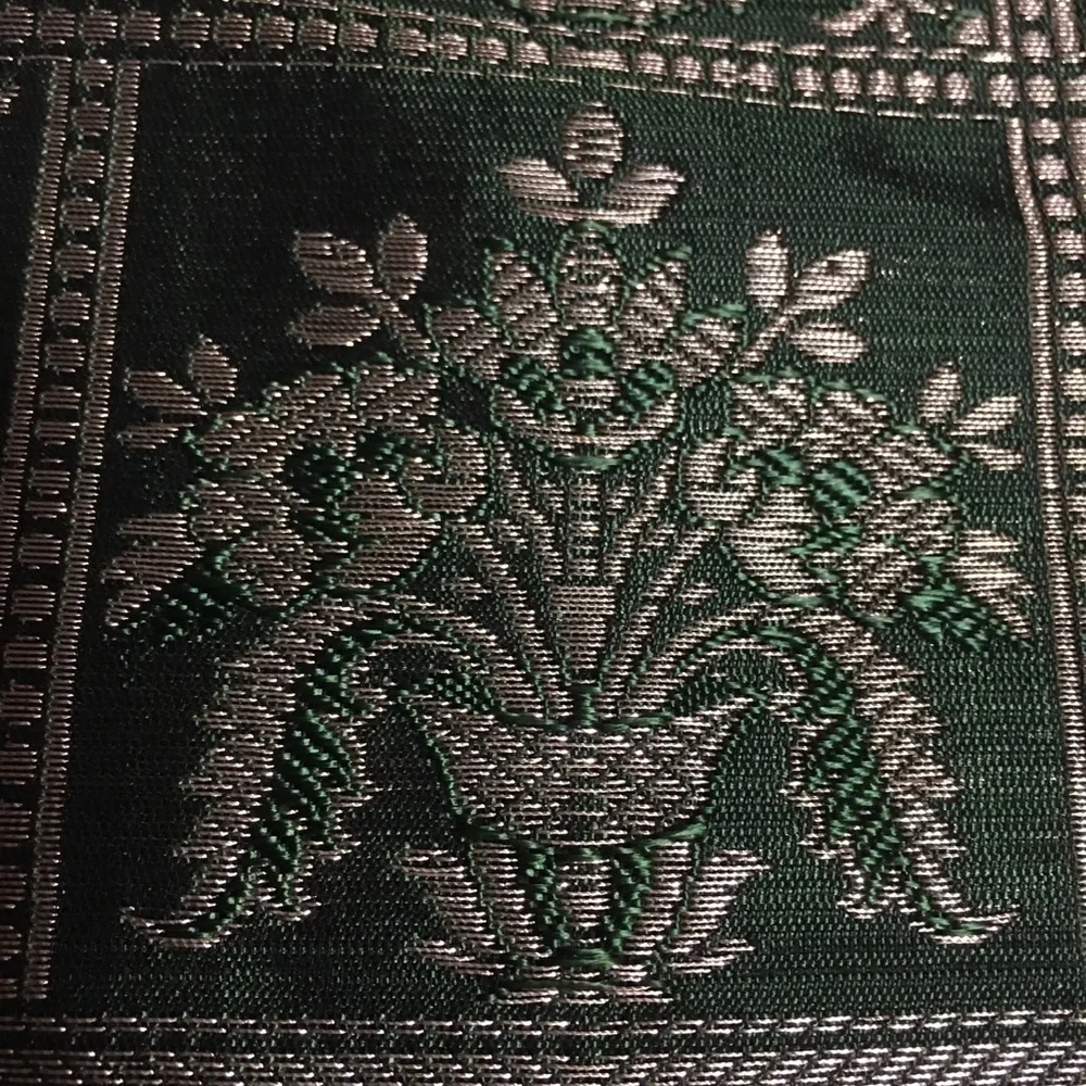 Tapestry Wall Hanging Brocade Green Tan Silky metallic embroidery …